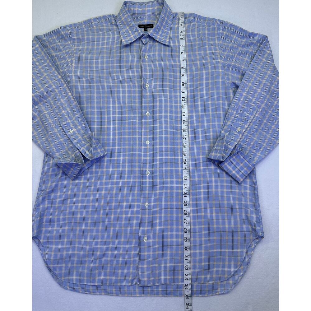 Robert Talbott Blue Plaid Dress Shirt French Cuffs Size XL (17/34) - Picture 11 of 11